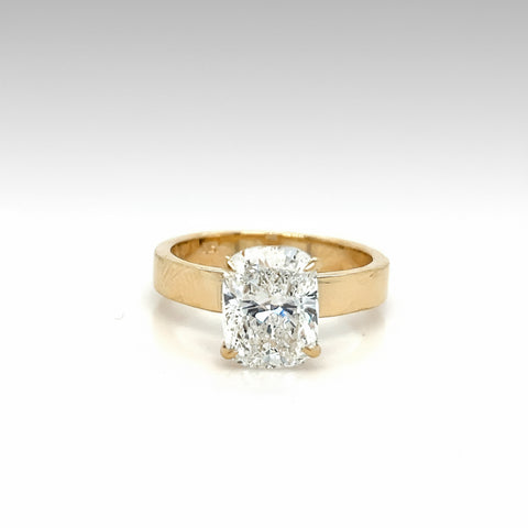 2.5 carat Elongated cushion Lab Diamond Solitaire Ring