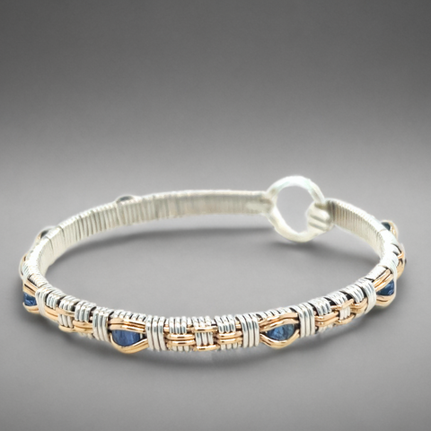 Williamsburg woven Bangle with Blue Sapphire