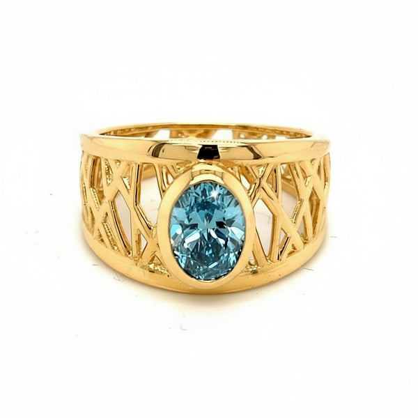 Fancy Blue Lab Diamond Connection Ring