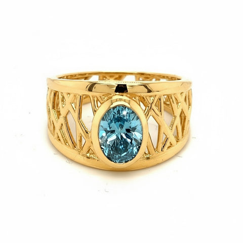 Fancy Blue Lab Diamond Connection Ring