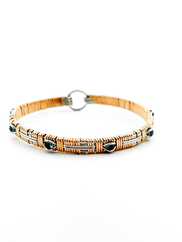 Crosses Gemstone Bangle With London Blue Topaz