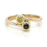 Green and Gold Bypass Ring