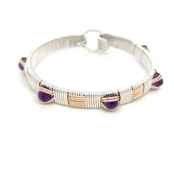 Elite Classic Bangle with Amethyst Gems