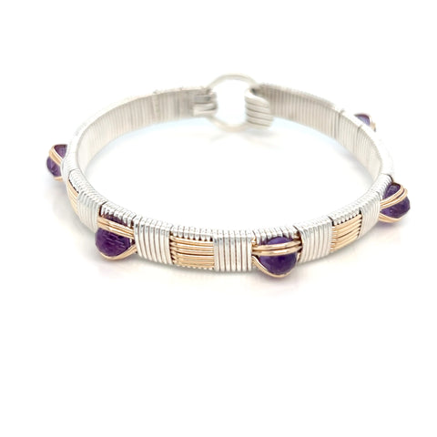 Elite Classic Bangle with Amethyst Gems
