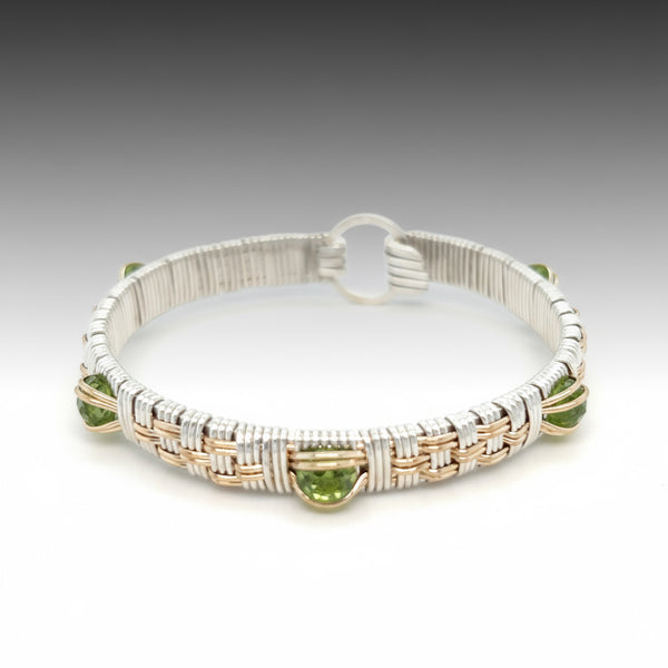 Elite Williamsburg Woven Peridot Gemstone Bangle