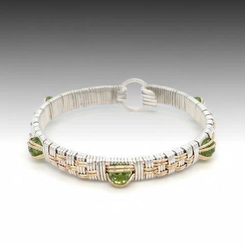 Elite Williamsburg Woven Peridot Gemstone Bangle
