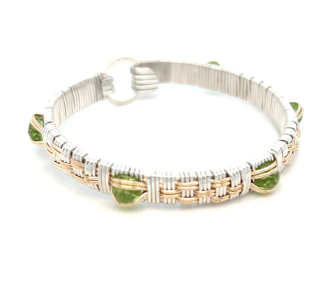Elite Williamsburg Woven Peridot Gemstone Bangle