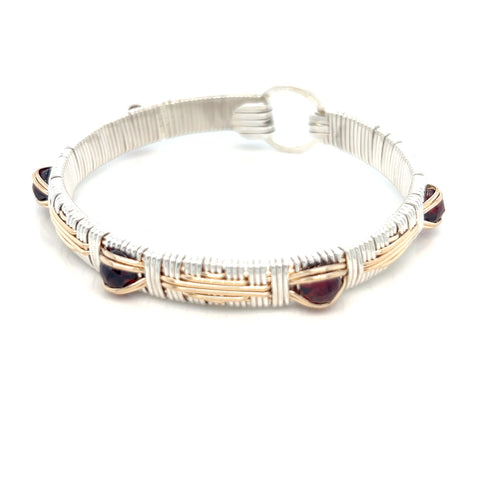 Elite South West Woven Garnet Gemstone Bangle