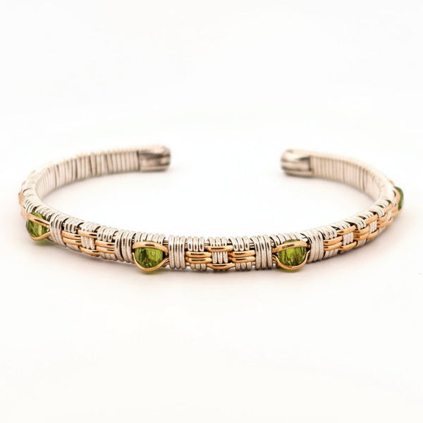 Williamsburg Woven Peridot Cuff Bracelet