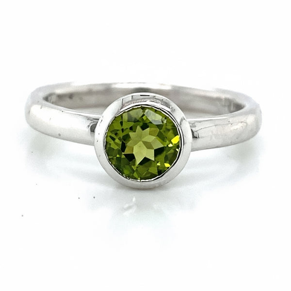 Peridot Solitaire Bezel Ring
