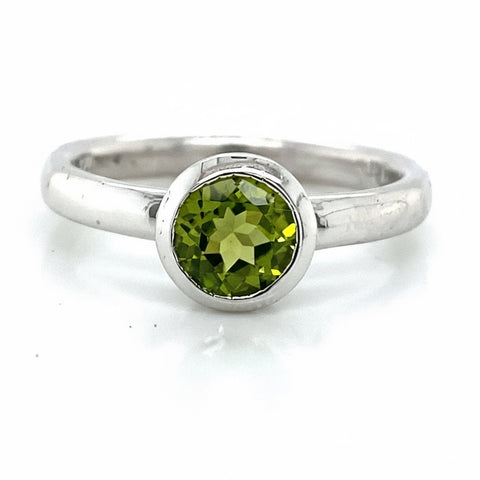 Peridot Solitaire Bezel Ring