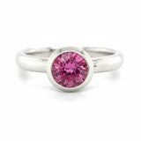 Pink Topaz Solitaire Bezel Ring