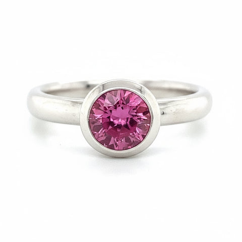 Pink Topaz Solitaire Bezel Ring