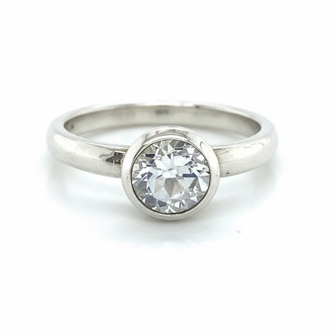 White Topaz Solitaire Bezel Ring