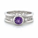 Petite Round Connection Ring 5mm Amethyst