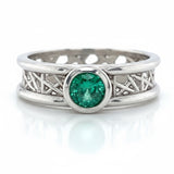 Petite Round Connection Ring 5mm Emerald