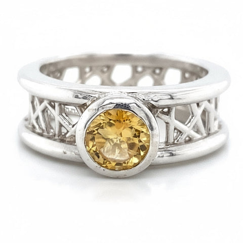 Round Connection Ring 6mm Citrine