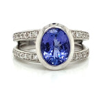 3 Carat Oval Tanzanite Split Shank