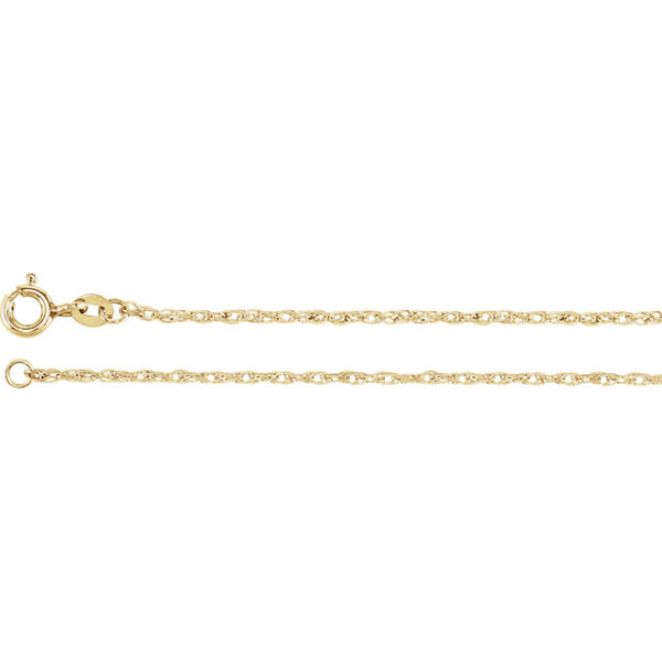 14K Yellow Gold Filled 1.5mm Rope Chain