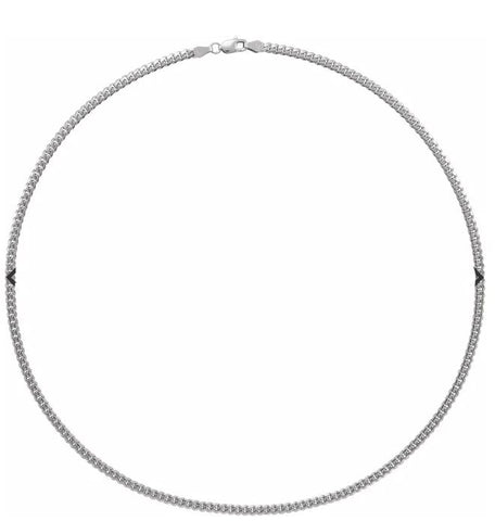 14 Karat White Gold Cuban Link Chain