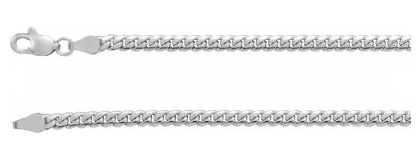 14 Karat White Gold Cuban Link Chain