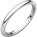 2 mm White Gold Comfort Fit Classic Wedding Band