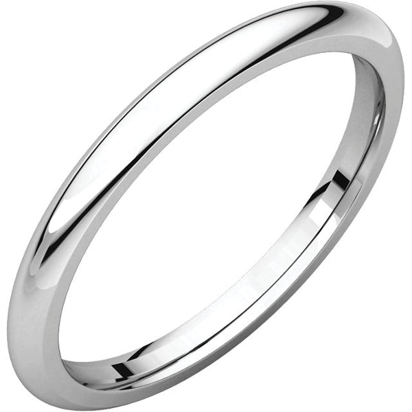 2 mm White Gold Comfort Fit Classic Wedding Band