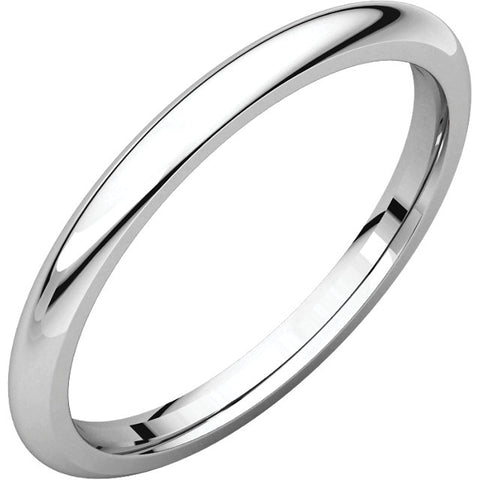 2 mm White Gold Comfort Fit Classic Wedding Band