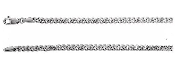 3.5 mm Silver Miami Cuban Link Chain with Lobster Clasp