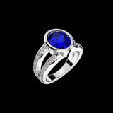 3 Carat Oval Tanzanite Split Shank