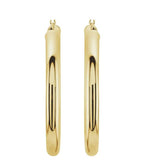 Small Classic Gold Tube Earrings 4 mm Thick