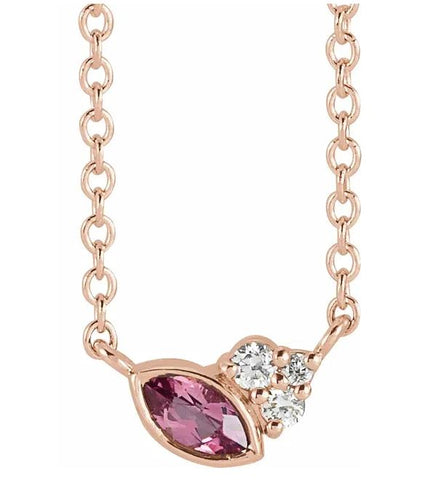 Accented Pink Tourmaline Gemstone Pendant