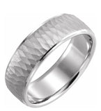 Beveled-Edge Band with Hammer Finish