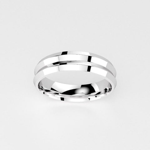 Double Groove Men's Wedding Band