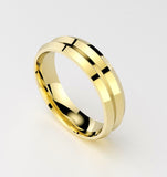 Double Groove Men's Wedding Band