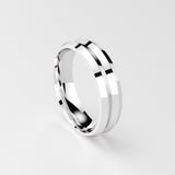Double Groove Men's Wedding Band