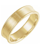 Half Round Grooved Men's Wedding Band