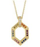 Hexagon Gemstone Pendant