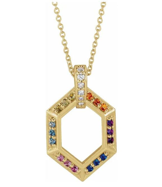 Hexagon Gemstone Pendant