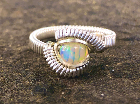 Classic Petite Ethiopian Opal Ring