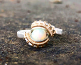 Petite Pulse Ethiopian Opal Wire Wrap Ring