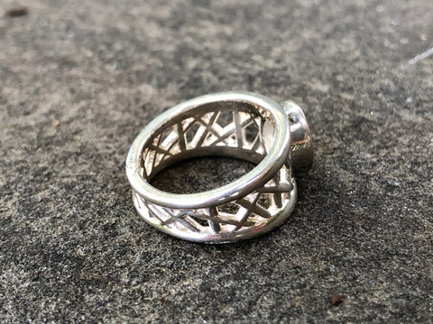 White Topaz Connection Ring