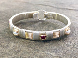 Ruby and Pearl Classic Elite Bangle Bracelet