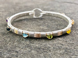 Seven Chakras Gemstone Bangle Bracelet