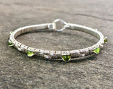 Peridot Basket Weave Bangle Bracelet