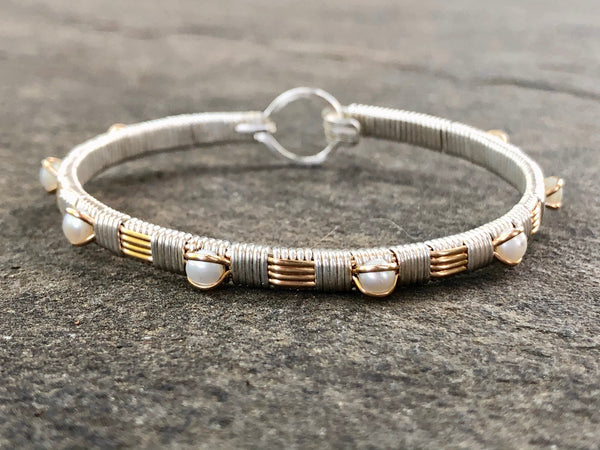 Fresh Water Pearl Classic Bangle Bracelet