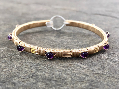 Amethyst Classic Design Bangle Bracelet
