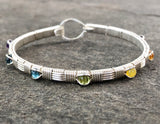 Seven Chakras Gemstone Bangle Bracelet