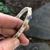 Ethiopian Opal and Tanzanite South West Elite Bangle Bracelet