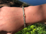 Peridot Basket Weave Bangle Bracelet